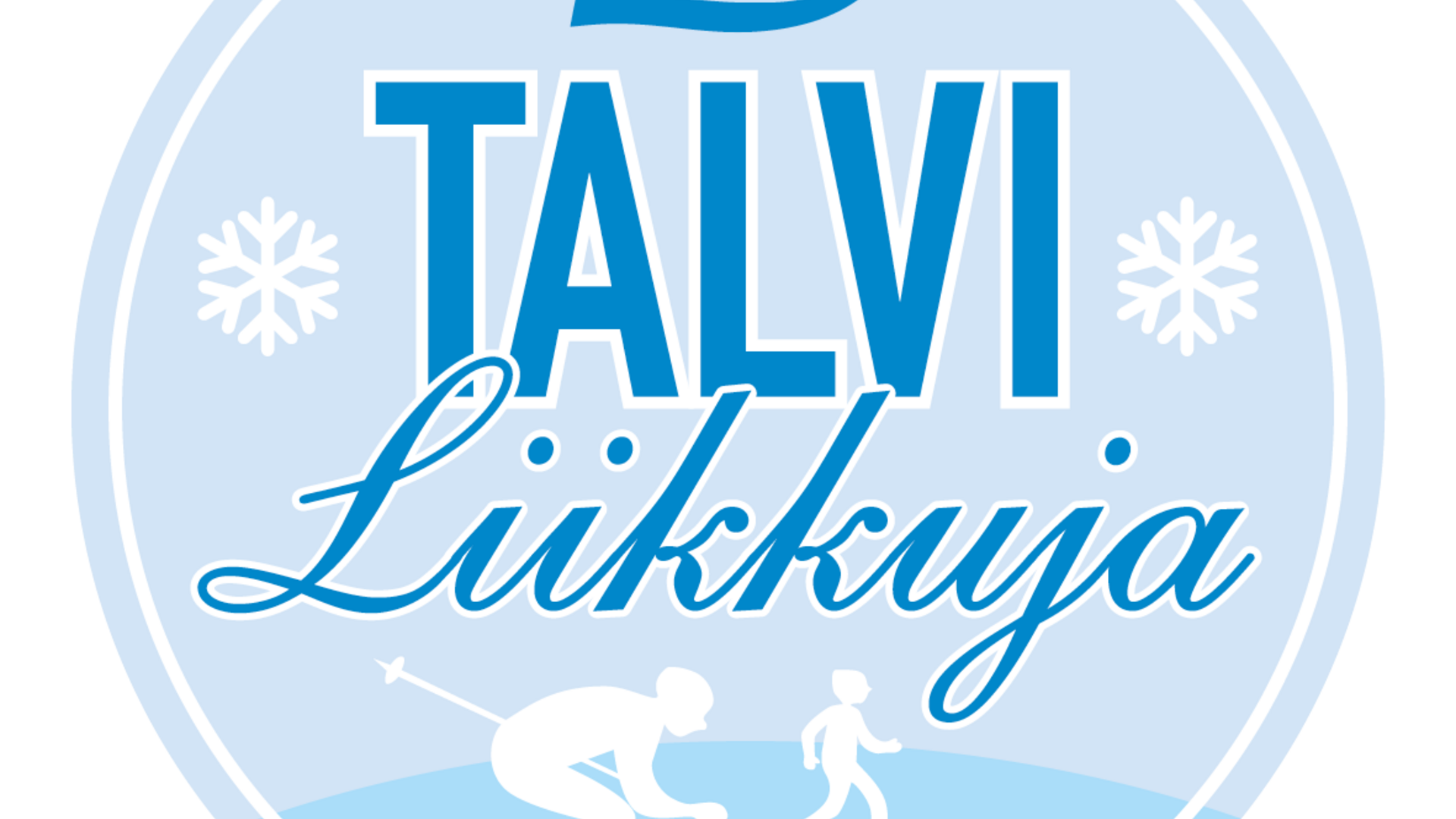 Kuvassa LiikU:n talviliikkujan logo. Logossa hiihtäjä ja kävelijä. 