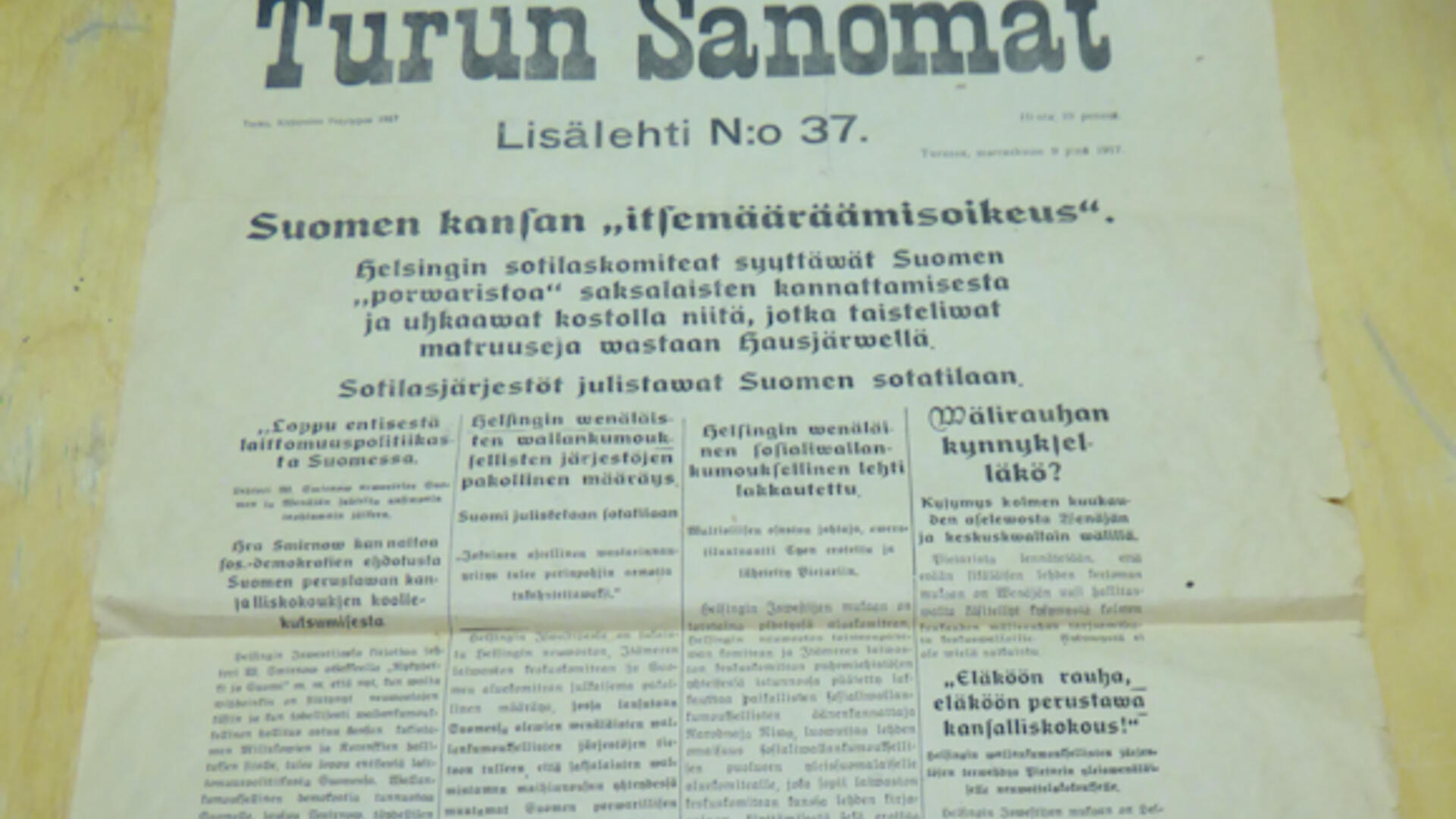 Lisälehti vuodelta 1917 