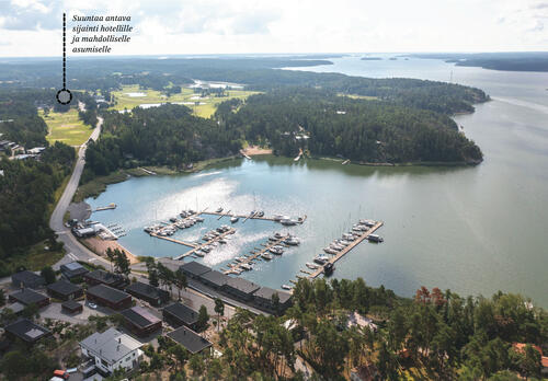 Kultaranta Resort Oy:n aluetta ilmasta käsin.